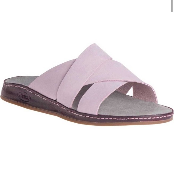 Chaco Wayfarer Mauve Pink Criss Cross Slides Sandals Size 11 - Picture 1 of 9
